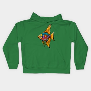 angel fish colorful Kids Hoodie